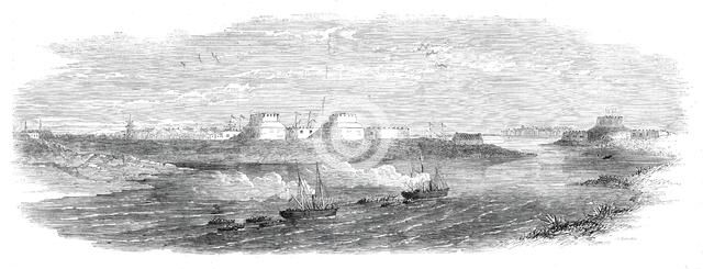 The War in China - the forts at the mouth of the Pehtang River, 1860. Creator: Unknown.