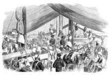 The War in China - the "Havoc" gun-boat, with Fane's Horse on board, on its way from Talien..., 1860 Creator: Unknown