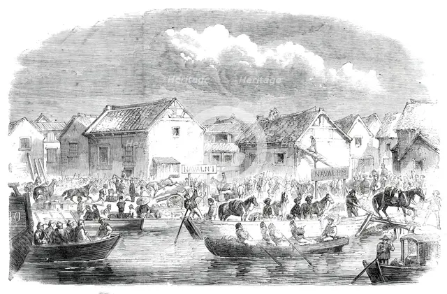 The War in China - the landing of British troops at Pehtang..., 1860. Creator: Unknown.