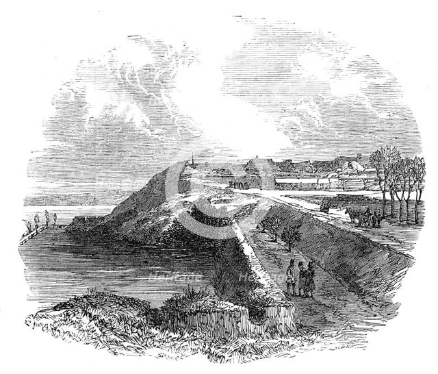 The War in Denmark: fortifications of Fredericia - the Oldenburg Bastion, 1864. Creator: Unknown.
