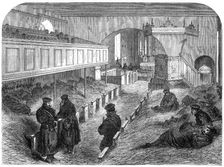 The War in Denmark: interior of West Düppel Church, used by Prussian soldiers as a dormitory, 1864. Creator: Unknown