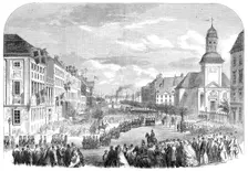 The War in Denmark: public funeral at Copenhagen of officers and soldiers killed at Düppel, 1864. Creator: Unknown