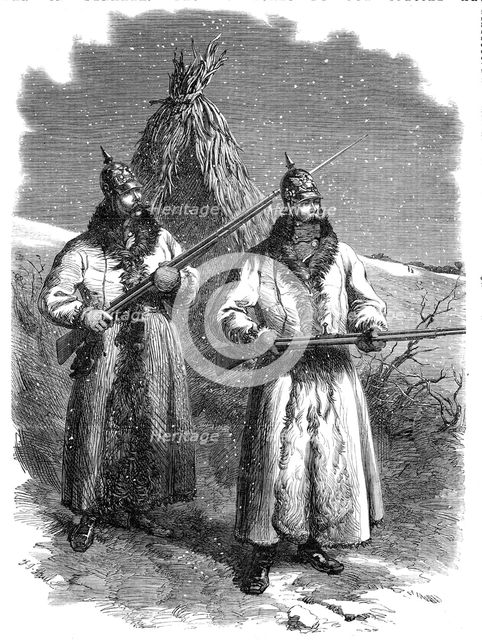 The War in Denmark: Prussian outposts before Düppel: "Wer da?" ("Who goes there?"), 1864. Creator: Frederick John Skill.