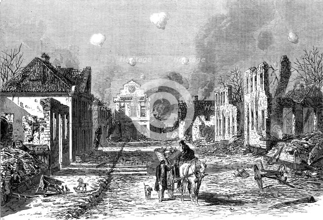 The War in Denmark: the town of Sonderburg in ruins after the bombardment..., 1864. Creator: Unknown.