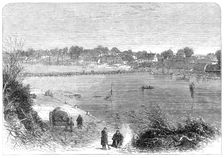 The War in Denmark: village of Eckersünde and bridge of boats..., 1864. Creator: Unknown