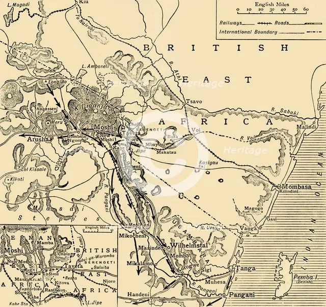 'The War in East Africa', 1916, (c1920). Creator: Unknown.