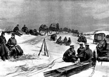 The War in Eastern Asia: a scene on the road to Wei-Hai-Wei: resting the horses, 1895. Creator: George Meisenbach