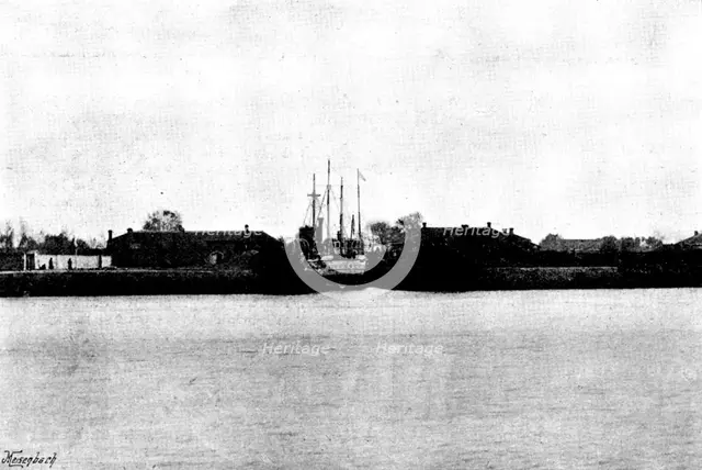The War in Eastern Asia: entering Niuchuang Dock, November 5, 1895. Creator: Unknown.