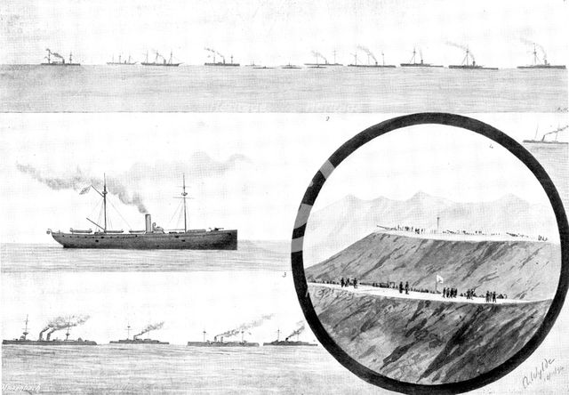 The War in Eastern Asia: sketches off Wei-Hai-Wei, 1895. Creator: George Meisenbach.