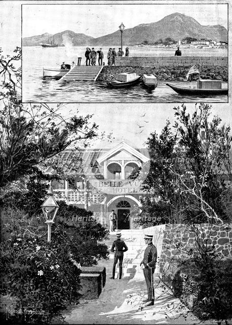 The War in Eastern Asia: where the unsuccessful Chinese Embassy resided at Nagasaki, 1895. Creator: George Meisenbach.