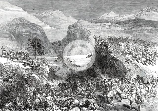 The War in Herzegovina: Fight on the Gatschko, near Lipnik...1876. Creator: Unknown.
