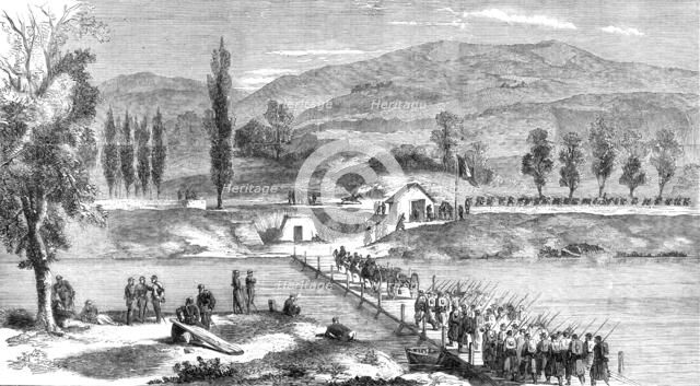 The War in Naples - Garibaldian troops  crossing the Volturno..., 1860. Creator: Unknown.