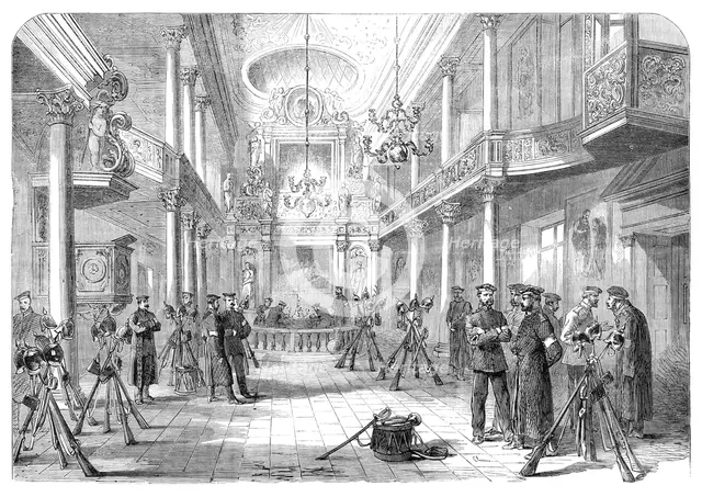 The War in Schleswig: chapel at Gravenstein used as a Prussian barrack..., 1864. Creator: Unknown.