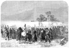 The War in Schleswig: Danish prisoners on the road to Rendsburg after the Battle of Over-Selk, 1864. Creator: Unknown