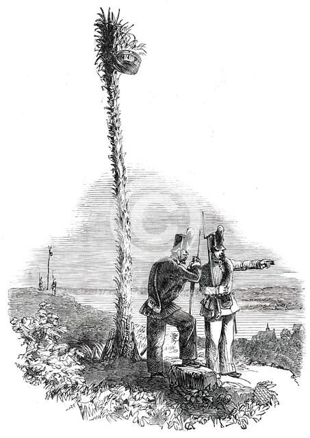 The War in Schleswig - Holstein Chasseurs and Night Fire - Signal Post, 1850. Creator: Unknown.