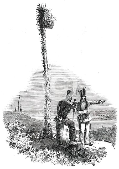 The War in Schleswig - Holstein Chasseurs and Night Fire - Signal Post, 1850. Creator: Unknown.