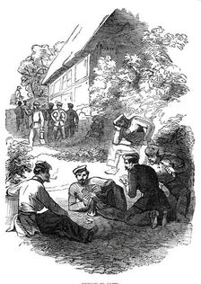 The War in Schleswig - Repose in Camp, 1850. Creator: Unknown