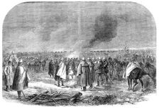 The War in Schleswig: the 9th regiment of hussars...bivouacking on the battlefield..., 1864. Creator: Unknown