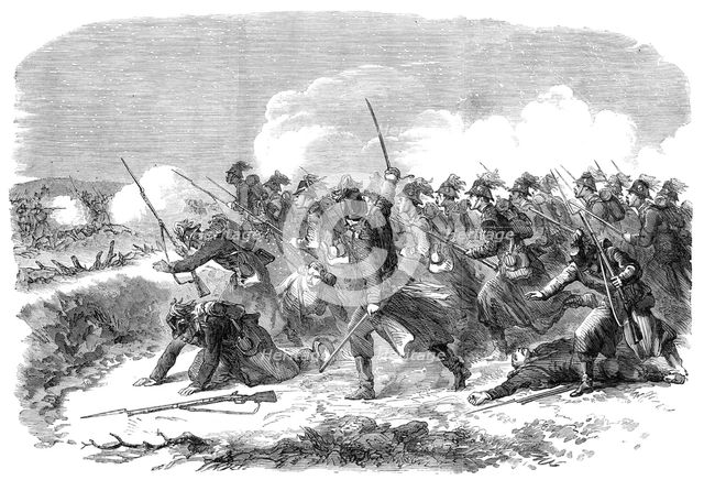 The War in Schleswig: the Battle of Over-Selk - from a sketch by our special artist, 1864. Creator: Unknown.