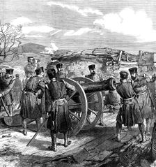 The War in Spain: a sketch in the battery of San Lorenzo, near Bilbao, 1874. Creator: Unknown