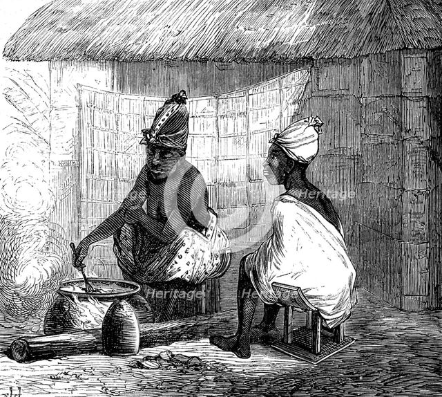 The War on the Gold Coast: women of Annamaboe cooking, 1873. Creator: Unknown.