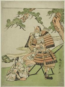 The Warrior Kusunoki Masashige (1294-1336) Bidding Farewell to His Son Masatsura, Japan, (1780s?). Creator: Katsukawa Shunsei