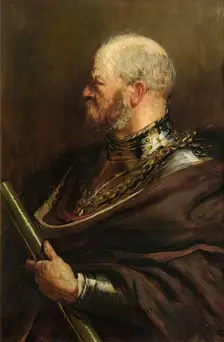 The Warrior - Self Portrait In 16th Century Armour, c1881. Creator: John Pettie