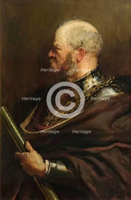 The Warrior - Self Portrait In 16th Century Armour, c1881. Creator: John Pettie.