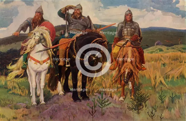 'The Warriors', 1898, (1965). Creator: Viktor Mihajlovic Vasnecov.