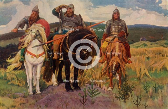 'The Warriors', 1898, (1965). Creator: Viktor Mihajlovic Vasnecov.
