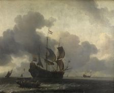 The Warship "De Jacob" at Anchor, c1650-1708. Creator: Ludolf Bakhuizen