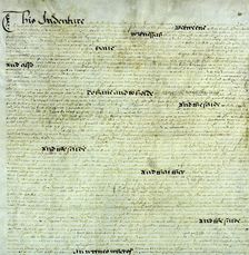 The Warwick Shakespeare deed, 1602. Creator: Unknown