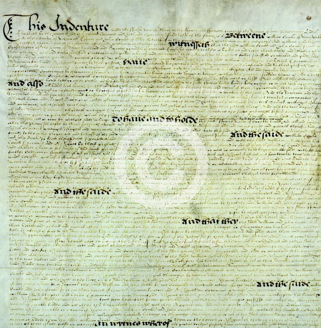 The Warwick Shakespeare deed, 1602. Creator: Unknown.