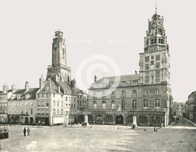 The Watch Tower and Hotel De Ville, Calais, France, 1895.  Creator: London Stereoscopic & Photographic Co.