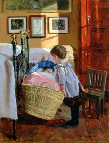 The Watchful Eye 1889. Artist: Viggo Christian Frederik Vilhelm Pedersen