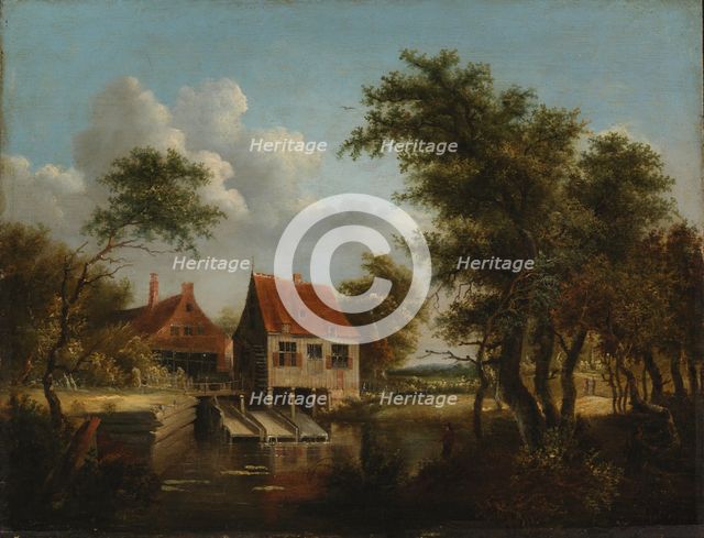 The water mill, c1700. Creator: Meindert Hobbema.