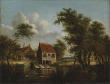The water mill, c1700. Creator: Meindert Hobbema
