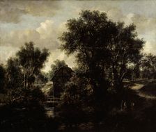 The water mill, c1700. Creator: Meindert Hobbema