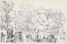 The Water Organ in the Gardens of the Villa d'Este, Tivoli, 1744/1750. Creator: Joseph-Marie Vien the Elder