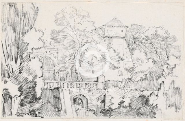 The Water Organ in the Gardens of the Villa d'Este, Tivoli, 1744/1750. Creator: Joseph-Marie Vien the Elder.