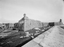 The Water battery and bastion of Fort Marion, St. Augustine, between 1900 and 1906. Creator: Unknown