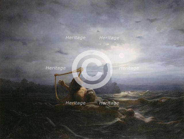The Water-Sprite and Ägir's Daughters, 1850. Creator: Nils Jakob Blommer.