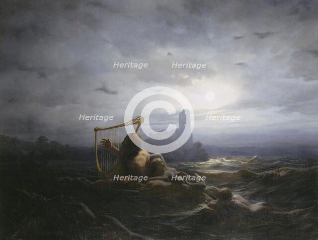 The Water-Sprite and Ägir's Daughters, 1850. Creator: Nils Jakob Blommer.