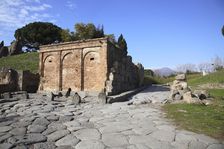 The water tower (Vesuvius Gate) in Pompeii, Italy. Creator: Samuel Magal
