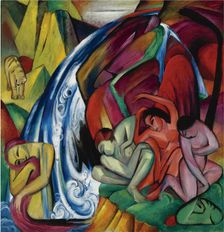 The waterfall (Women under a waterfall), 1912. Artist: Marc, Franz (1880-1916)