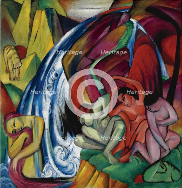 The waterfall (Women under a waterfall), 1912. Artist: Marc, Franz (1880-1916)