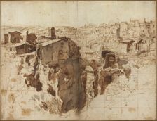 The Waterfall and Town of Tivoli. Creator: Gaspar van Wittell