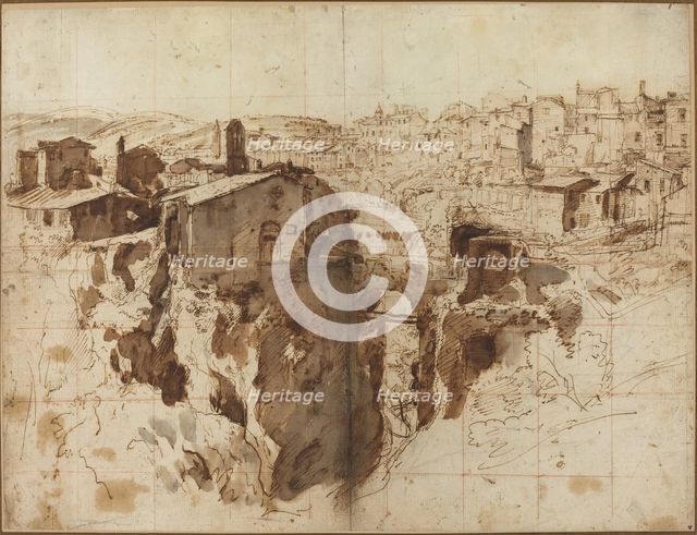 The Waterfall and Town of Tivoli. Creator: Gaspar van Wittell.