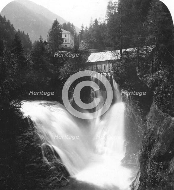 The waterfall at Badgastein, Austria, c1900s.Artist: Wurthle & Sons