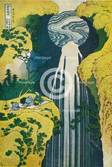 The waterfall of Amida behind the Kiso Road, c1832. (1925). Artist: Hokusai